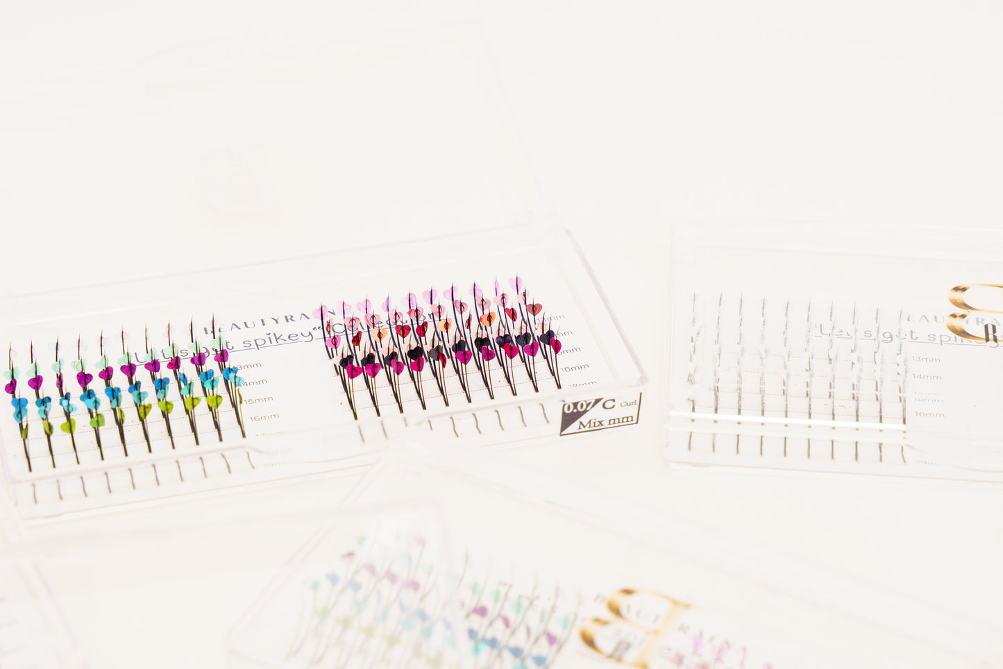 Pre-Made Spikes with Rainbow Color Hearts