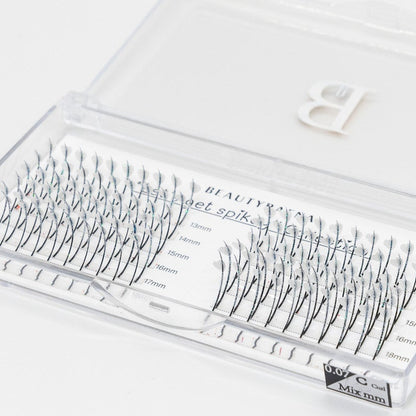 BeautyRaena White Heart premade volume fans for professional eyelash extensions