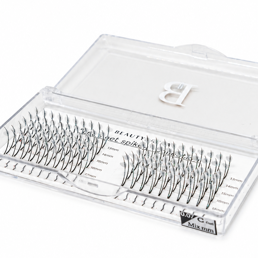 BeautyRaena White Heart premade volume fans for professional eyelash extensions
