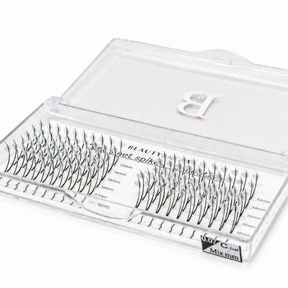 BeautyRaena White Heart premade volume fans for professional eyelash extensions
